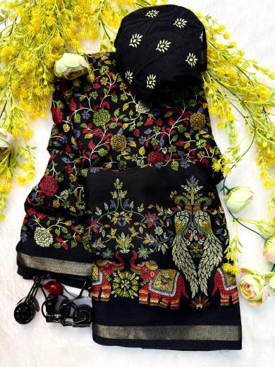 Vastrangan ajrakh style saree wholsale